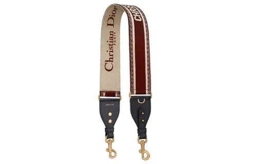 DIOR Cow Leather, Embroidery Bag Straps Women's Burgundy