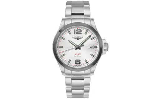LONGINES Comcast V.H.P Series Quartz Movement Men's Watches Watch 43mm Silver Dial Stainless Steel Case