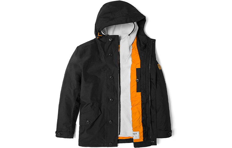 Timberland Fleece Tops Men’s Black Hooded Thickened Other