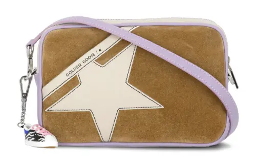 Golden Goose Suede With Leather Crossbody Bags Women's Brown/Beige/Purple