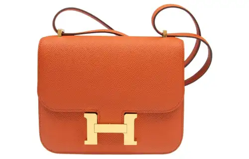 HERMES Constance Epsom Leather Shoulder Bag, Crossbody Bag 19 Women's R1 Terre Battue Red Earth