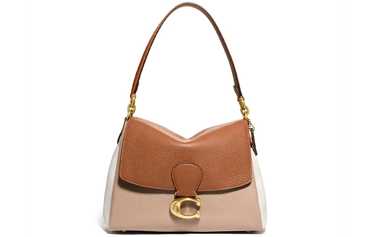 COACH May Leather Flap Bag Handbag, Crossbody Bag, Shoulder Bag Women's Multicolor Vintage Khaki