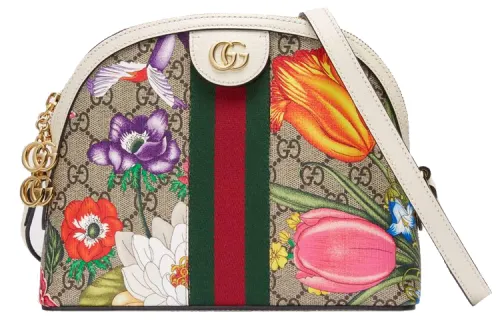 GUCCI Ophidia Canvas With Leather Dome Bag, Shoulder Bag, Crossbody Bag Women's