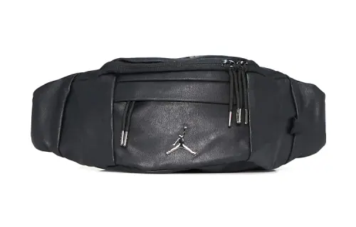 Jordan Leather Crossbody Bag, Fanny Pack Unisex Black
