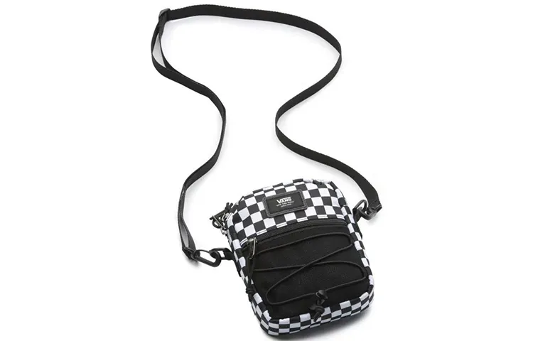 Vans Polyester Shoulder Bag, Crossbody Bag Unisex Black White