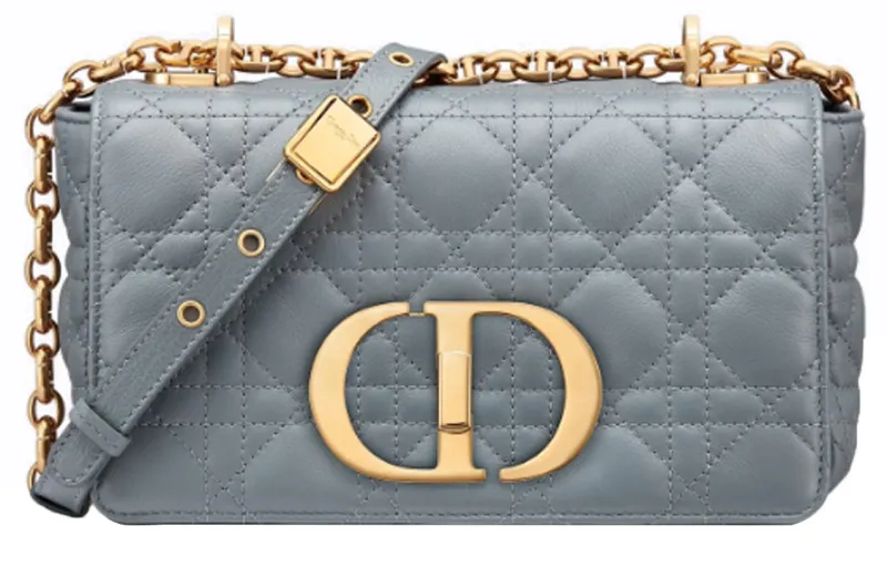 DIOR Soft Cow Leather Crossbody Bag, Shoulder Bag Women's Cloud Blue