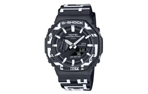 CASIO Men Liquid Crystal/Analog Dual Display Series Black Watch GA-2100HT-1AER
