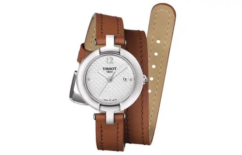 TISSOT T LADY T LADY Quartz Movement Women's Watch 27.95mm White Dial Stainless Steel Case Leather Strap