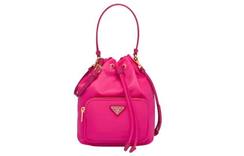 PRADA Luggage Collection Fabric One Shoulder Handbag Women's Fuchsia