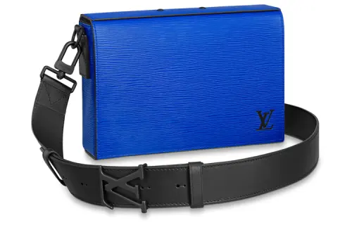 LOUIS VUITTON Epi Embossed Leather Messenger Bag, Handheld, Shoulder Bag, Crossbody Bag Regular Men's Blue