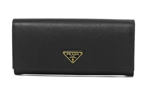 PRADA Leather Wallet Unisex Black