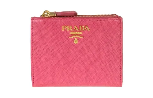 PRADA Luggage Collection Cow Leather Wallet, Card Holder Women's Pink