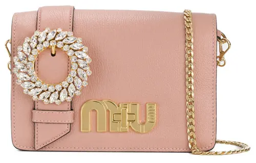 MIU MIU Leather Crossbody Bags Women's Pink
