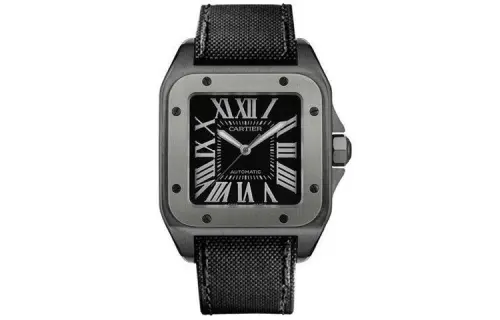 CARTIER SANTOS DE Automatic Mechanical Movement Men's Watches Watch 38mm Black Dial Leather Strap
