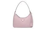 PRADA Re Edition Recycled Nylon Fabric With Saffiano Leather Trim Shoulder Bag, Handbag Mini Women's Snow Pink
