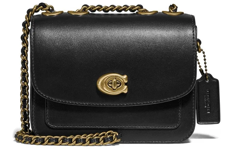 COACH Madison Calfskin Messenger Bag, Crossbody Bag, Shoulder Bag Women's Black