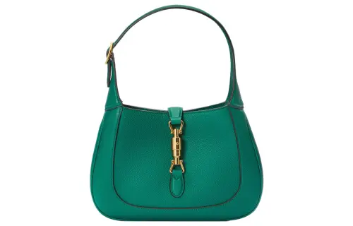 GUCCI Jackie 1961 Grain Leather Crescent Shoulder Bag Shoulder Bag Small Women's Emerald Green