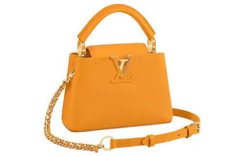 LOUIS VUITTON Capucines Taurillon Leather Kapsyn Shoulder Bag, Crossbody Bag, Handbag Mini Women's Yellow