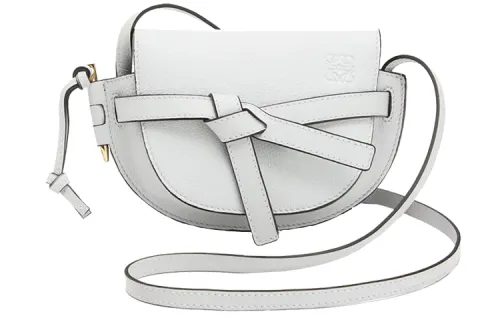 LOEWE Gate Grain Cow Leather With Smooth Tangled Leather Strap Saddle Bag, Shoulder Bag, Crossbody Bag Mini Women's