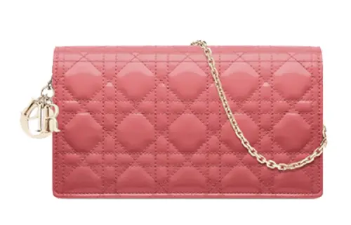 DIOR Cow Leather Clutch Women's Pink