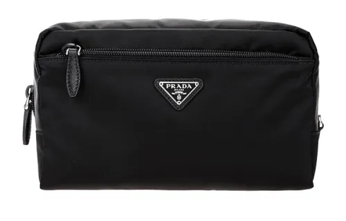 PRADA Fabric Makeup Bag Clutch Women's Black