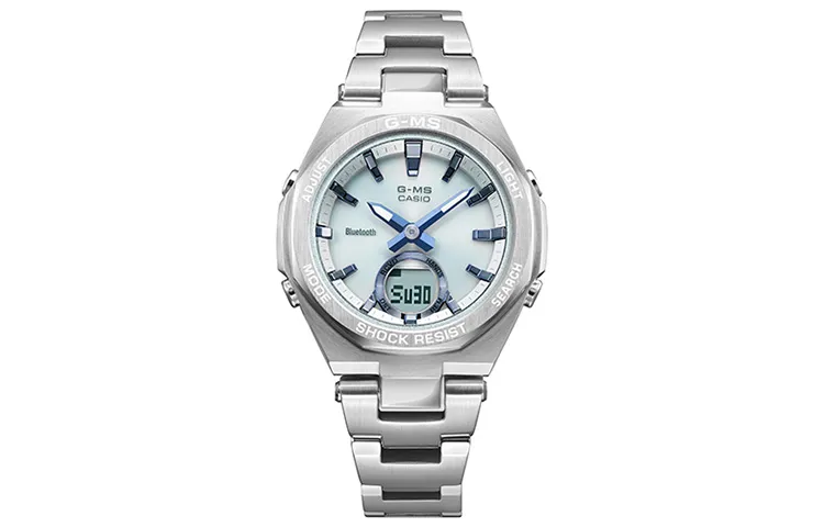 CASIO BABY G Collection Solar Quartz Movement Stainless Steel Strap Watch Women's Watch Blue Dial