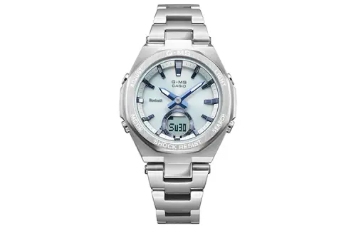 CASIO BABY G Collection Solar Quartz Movement Stainless Steel Strap Watch Women's Watch Blue Dial