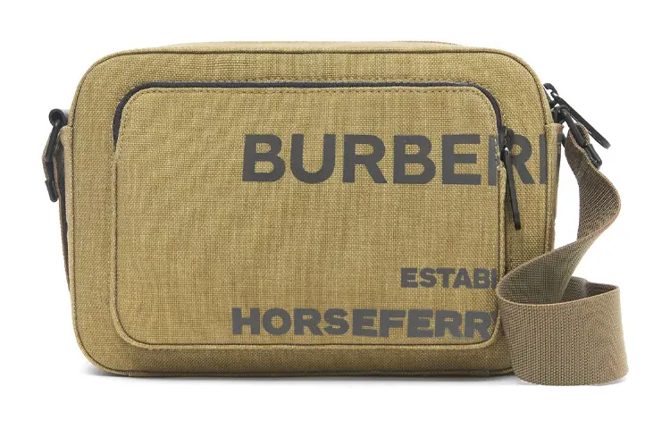 Burberry Cow Leather Messenger Bag, Shoulder Bag, Crossbody Bag Men's Dark Moss Green