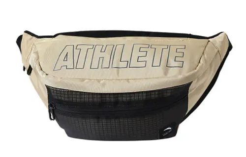 Anta Nylon Fabric Crossbody Bag, Sports Bag, Waist Bag Unisex Khaki