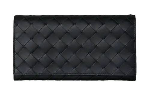 Bottega Veneta Cow Leather Card Holder, Wallet Men's Black