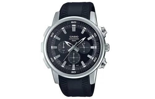 CASIO Men DRESS Black Watch MTP-E505-1AV