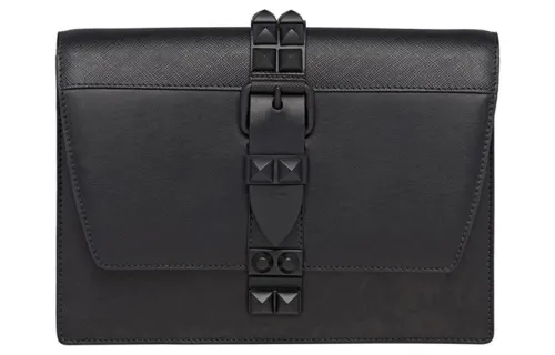 PRADA Saffiano Calfskin Shoulder Bag Women's Black