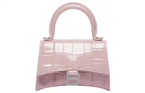 Balenciaga Hourglass Crocodile Pattern Embossed Cow Leather Hourglass Bag, Handbag, Shoulder Bag, Crossbody Bag Mini
