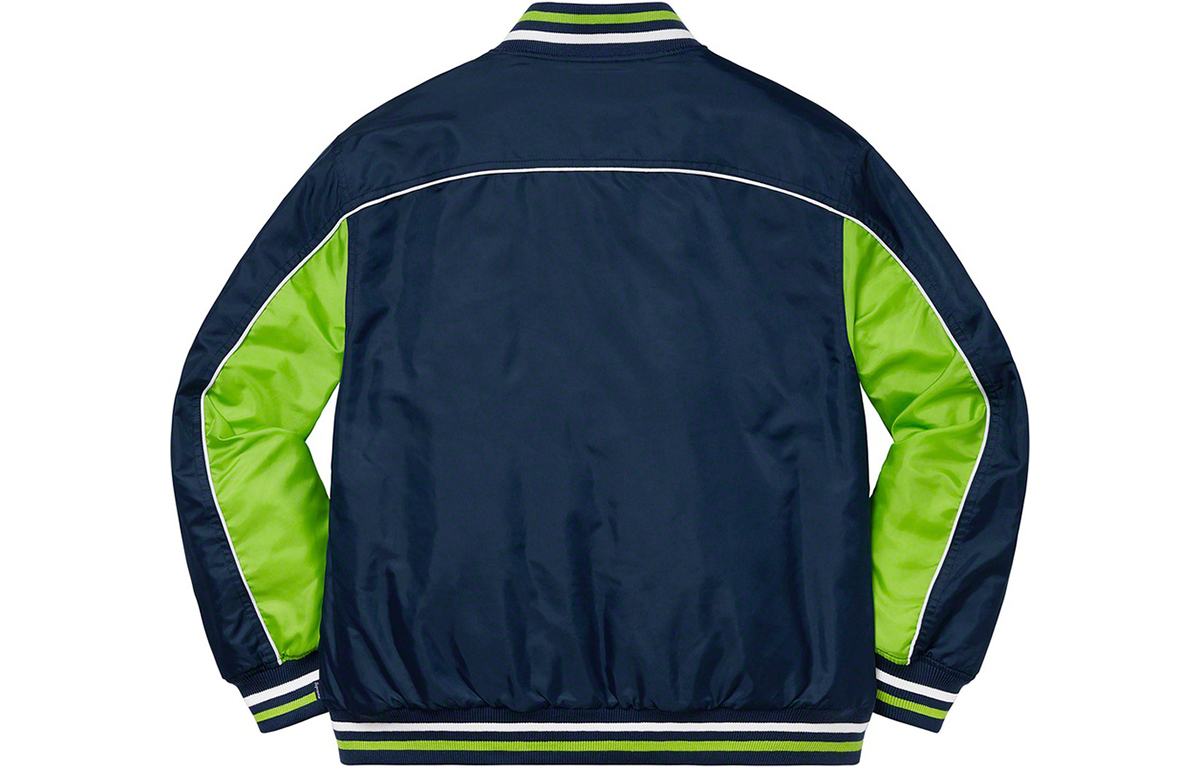 Куртка Supreme FW20 College Baseball Jacket (черно-белая) — фото 8