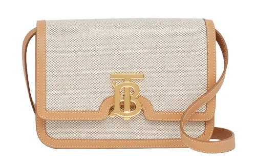 Burberry Canvas With Leather Canvas Bag, Lock Bag, Shoulder Bag, Crossbody Bag Women's Warm Sand