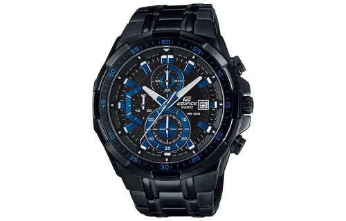 CASIO Casio, quartz racing car, watch strap stainless steel, men's watch, black dial, quartz mechanism, Japanese and Korean