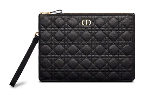 DIOR Soft Cow Leather Clutch Large Women's Black