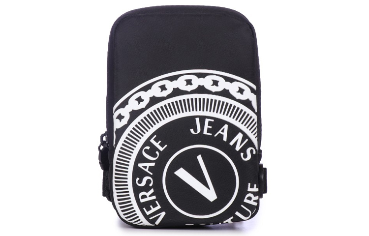 Мужская сумка Versace JEANS COUTURE (черно-серебряная)