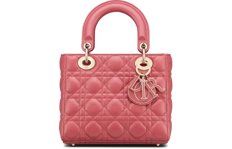 DIOR Lady Dior Sheepskin Handbag, Shoulder Bag, Crossbody Bag, Handbag Small Women's Pink