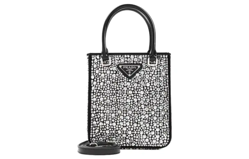 PRADA Fabric Tote Bag, Shopping Bag, Handbag Regular Women's Metallic