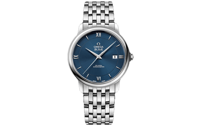 OMEGA Omega, mechanical waterproof mechanism, men's watch, blue dial, Switzerland, 39.5mm