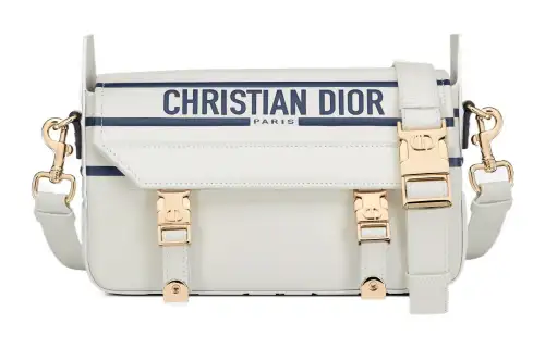 DIOR DiorCamp Smooth Cow Leather Messenger Bag, Messenger Bag, Shoulder Bag, Crossbody Bag Women's White