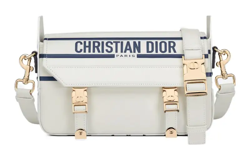 DIOR DiorCamp Smooth Cow Leather Messenger Bag, Messenger Bag, Shoulder Bag, Crossbody Bag Women's White