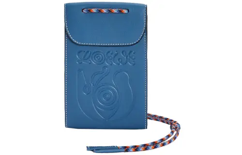LOEWE Calfskin Cell Phone Pouch Men's Blue