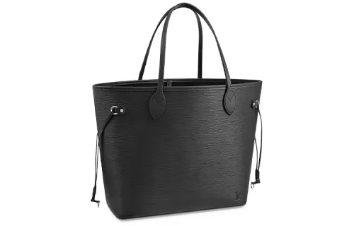 LOUIS VUITTON NEVERFULL Leather Tote One Shoulder Handbag Medium Women's Black