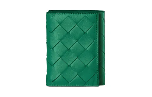 Bottega Veneta Nappa Lambskin Wallet Mini Women's Green