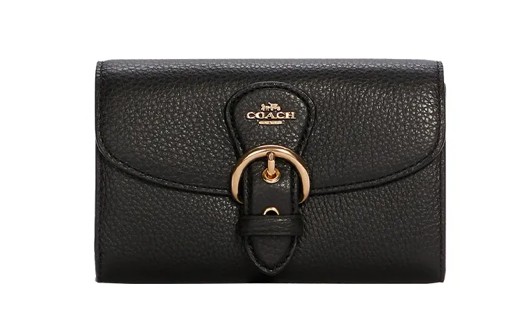 COACH Kleo Leather Wallets Small Women's Black