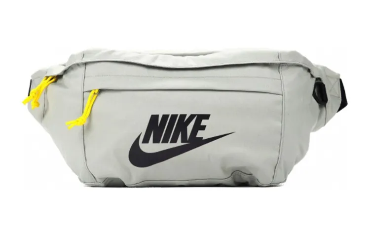 Nike Polyester Shoulder Bag, Crossbody Bag, Fanny Pack Men's White Gray Green