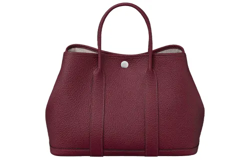 HERMES Garden Party Country Cow Leather Handbag 30 Women's 57 Bordeaux Red