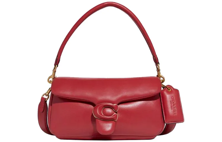 COACH Pillow Tabby Smooth Cow Leather Crossbody Bag, Shoulder Bag Shoulder Bags Medium Women's Macaron Candy Red
